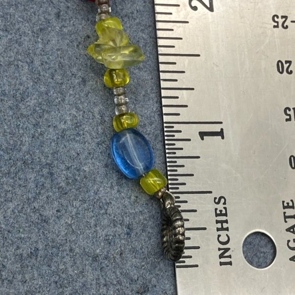 Toggle Bracelet 8 In Fish Silver Red Yellow Blue Beaded Retro Cottage - Picture 7 of 8